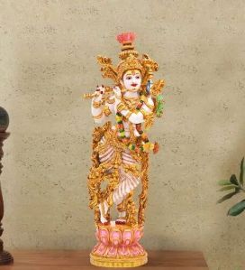 Marble Painted Krishna Ji Murti