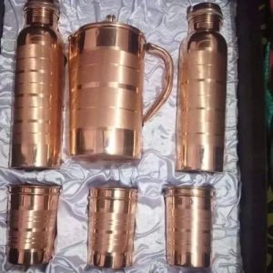 Copper Bottle, Jug and Glass Gift Set