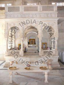 Square Indoor Big White Marble Temple, For Residential Colonies Etc., Size : 8 - 12 Feet