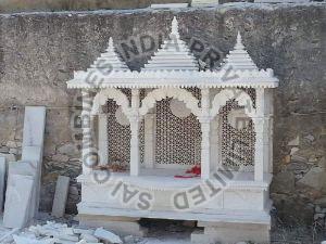 Multishape Rectangle White Carved Marble Temple, For Home, Office, Hotels, Size : Multisize