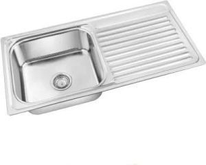 0.80mm Single Bowl with Drainboard SS Square Kitchen Sink