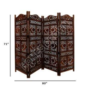 4 panel foldable partition wooden screen