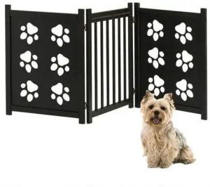 wooden pet gate barrier