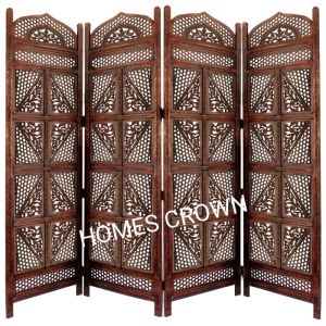 wooden screen 4 panel foldable partition