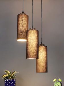 Black Cotton Cylindrical Cluster Hanging Lamp