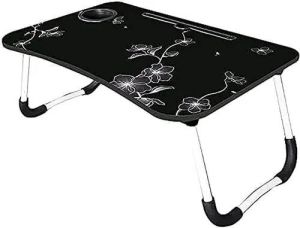 Black Printed Wooden Laptop Table