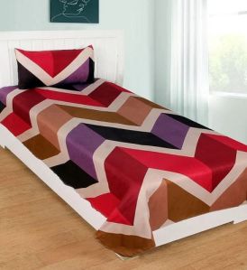 Julpic Cotton Geometric Single Bed Sheet