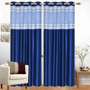 Blue Net Patch Curtains