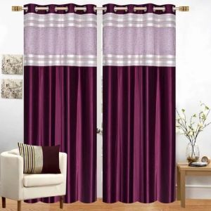 Purple Net Patch Curtains
