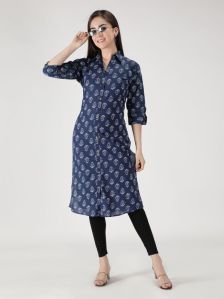 Cotton Floral Printed Straight Women Kurta