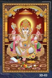 12x18 Ganesha Colorful Digital 3D Ceramic Poster Tiles
