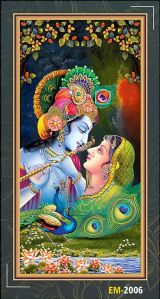 CMYK Emboss 2x4 Radha Krishna Ceramic Poster Tiles