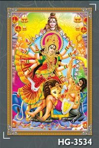 High Gloss 8x12 Durga Mata Ceramic Poster Tiles