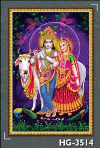 High Gloss 8x12 Radha Krishna Ceramic Poster Tiles
