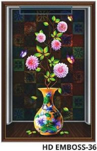 High Gloss Emboss Flower Pot Ceramic Poster Tiles