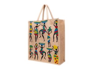 Jute Bags, For Good Quality, Easily Washable, Dry Clean, Attractive Pattern, Handle Type : Loop Handle