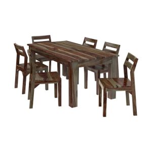 Aarabel Solid Wood 6 Seater Dining Table Set
