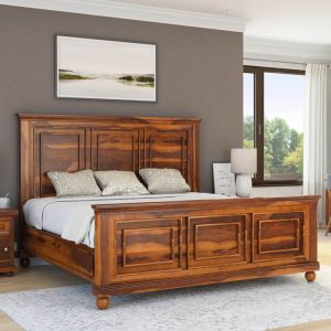 Rogun Solid Wood King Size Bed