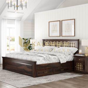 Niksa Solid Wood King Size Bed