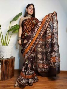 Hand Block Printed Chanderi Silk Saree