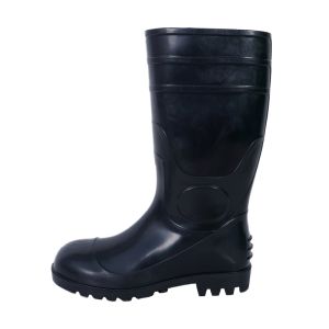 Back pvc safety gumboot for men 14 inch with steel toe cap for men