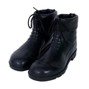BLACK PVC SAFETY GUMBOOT FOR MEN WITH COLLAR