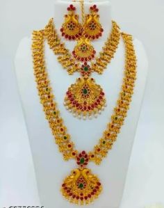 Peacock Design Semi-Bridal Combo Jewellery Set