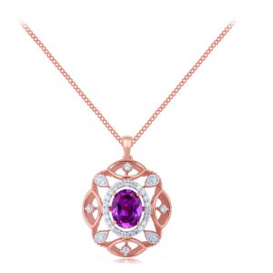 Amethyst Twilight Diamond Pendant