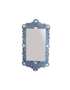 Vintage Floral Bone Inlay Mirror Frame