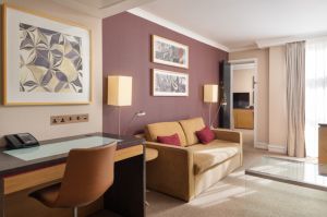 Sitting Area in Suite at Hilton London Kensington