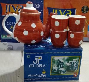 JP Flora Painted Morning Tea Set