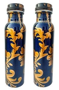 Set of 2 Printed Copper Water Bottle