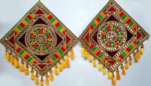 Multicolor Square Cotton Flower Wall Hanging, For Decoration, Festival, Style Type : Handmade, Traditional