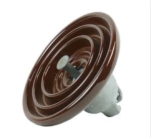 Brown Round Porcelain Disc Insulator, For Industrial Use, Certification : ISI Certified