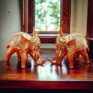 Traditional Art Dhokra Brass Metal Casting Elephant