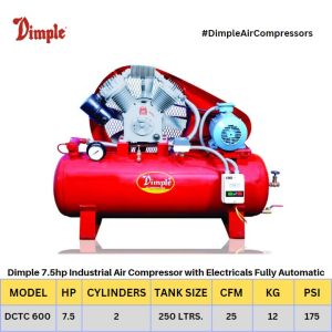 7.5HP DOUBLE CYLINDER, DOUBLE STAGE INDUSTRIAL AIR COMPRESSOR