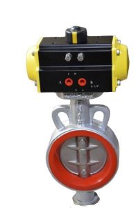 Pneumatic Actuator Operated Replaceable Sleeve Butterfly Valve