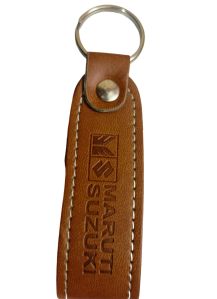 Brown Promotional Leather Keychain