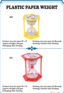 Plastic Paper Weight with Sand Timer
