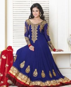 Silk embroidered anarkali suits