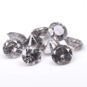 2.00 Mm Size Round Shape Blackish, Gray Natural Salt And Pepper Loose Diamonds