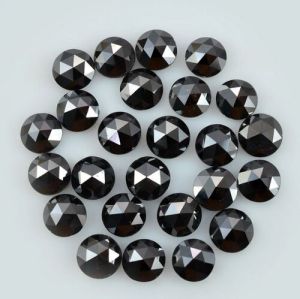 3 mm To 4 mm Size Round Shape Rose Cut Black Diamonds At Wholesale Price