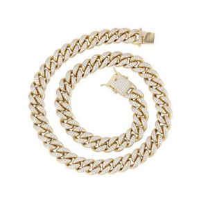 5.30 Hip Hop Miami Cuban Link Chain Necklace In 14k Yellow Gold