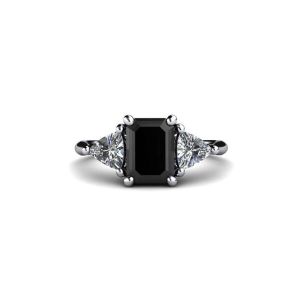 Dazzling 1.50 Carat Black Diamond Emerald Cut Ring