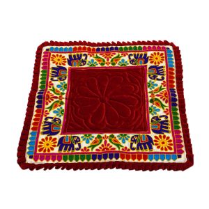 Rajwadi Maroon Velvet Prayer Mat