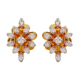beautiful womens solid gold diamond earrings