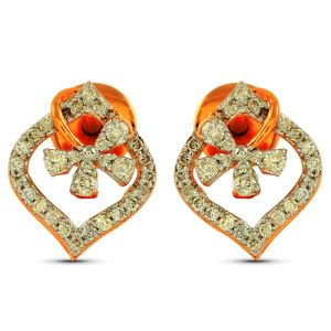 womens rose gold designer diamond earrings