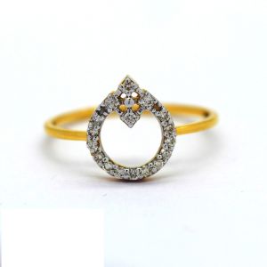 Yellow Gold Girl's Diamond Ring with IGI Certified