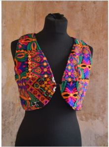 Embroidery patch waistcoat