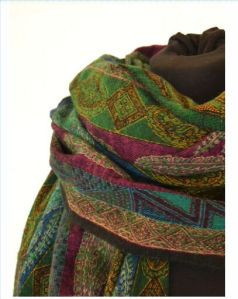 Large paisley stripe blanket shawl